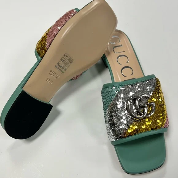 Gucci Marmont Sequin Slides - Picture 2 of 3